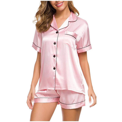Ladies Pajamas Set – Soft Polyester Short Sleeve Nightwear