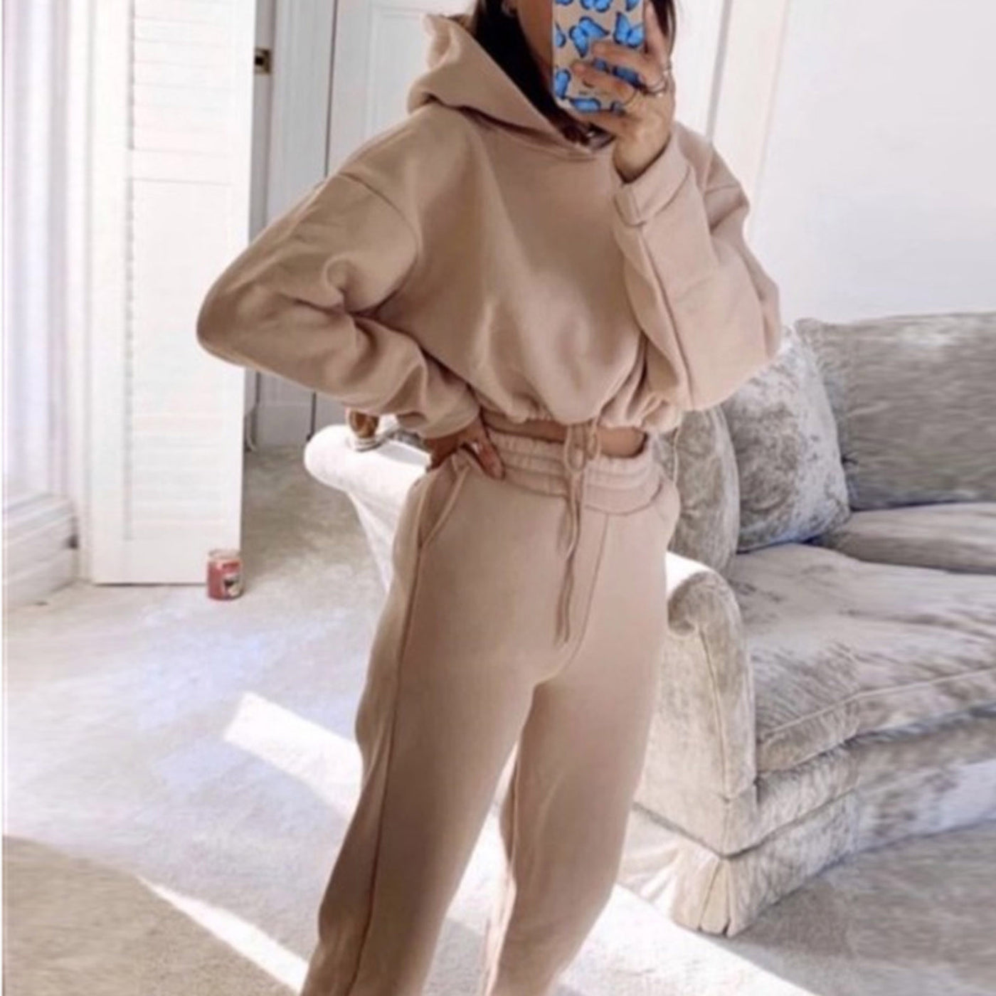 Jogging Suits for Women – 2-Piece Tracksuit with Hoodie & Long Pants