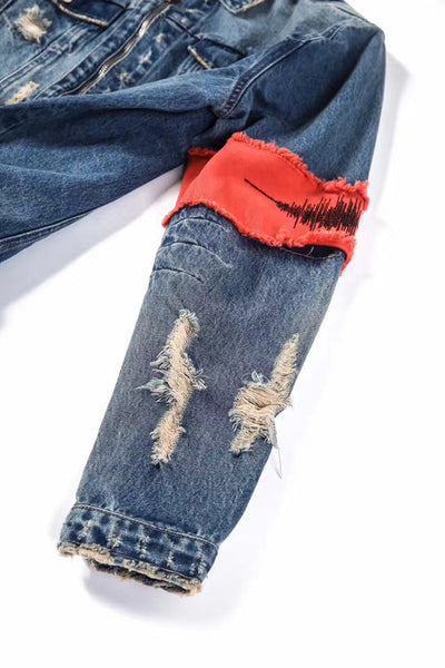 👕 Denim Jacket with Embroidery Design