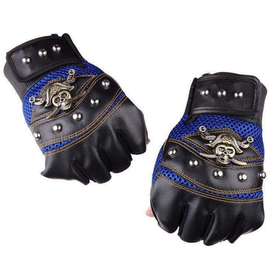 🧤 Hip Hop Skull Half Finger Gloves – Unisex Riding & Dance Style
