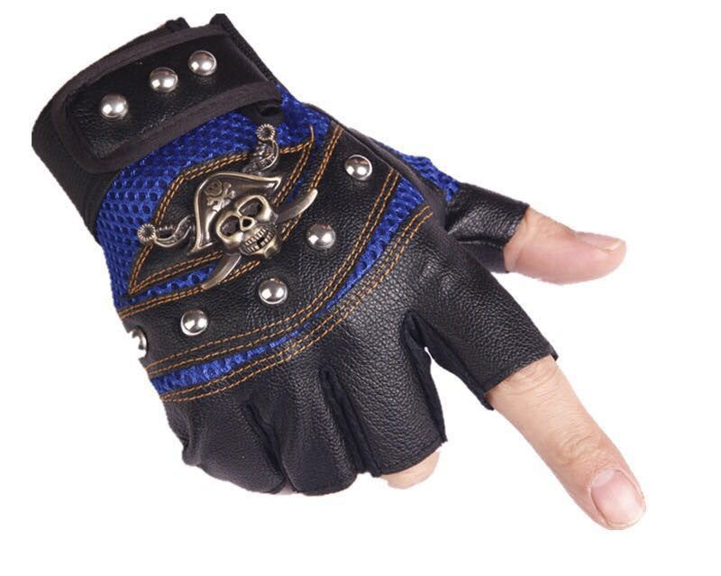🧤 Hip Hop Skull Half Finger Gloves – Unisex Riding & Dance Style