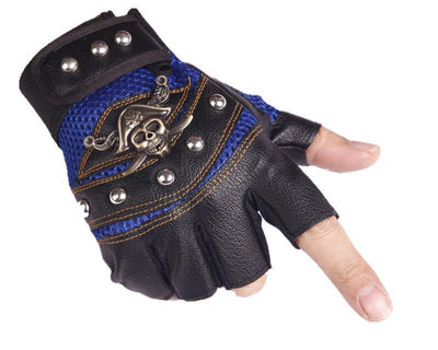 🧤 Hip Hop Skull Half Finger Gloves – Unisex Riding & Dance Style