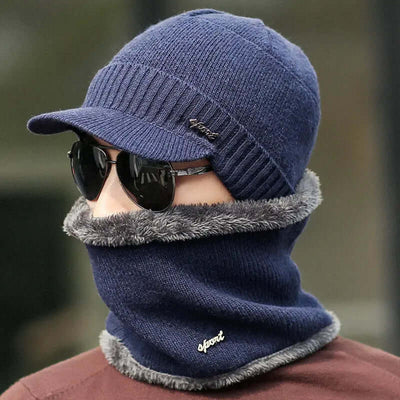 Winter Warm Knitted Hat – Wool Blend Cap with Earmuffs