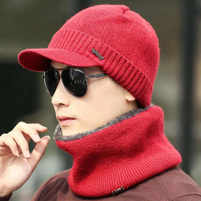 Winter Warm Knitted Hat – Wool Blend Cap with Earmuffs