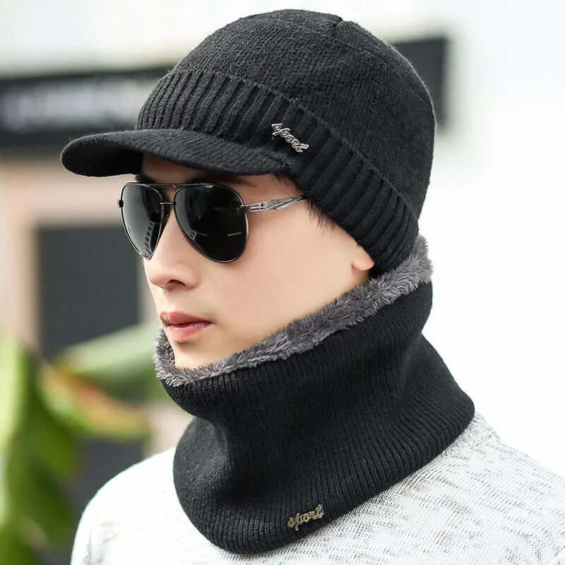 Winter Warm Knitted Hat – Wool Blend Cap with Earmuffs