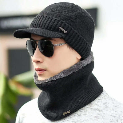 Winter Warm Knitted Hat – Wool Blend Cap with Earmuffs