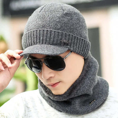 Winter Warm Knitted Hat – Wool Blend Cap with Earmuffs