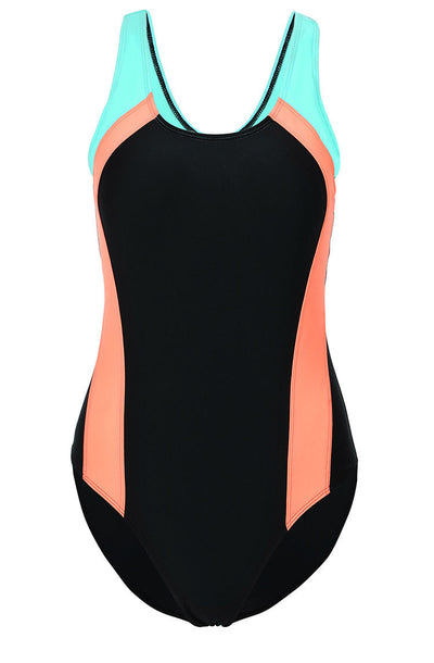 Women’s One Piece Swimsuit – Classic Black Nylon Swimwear