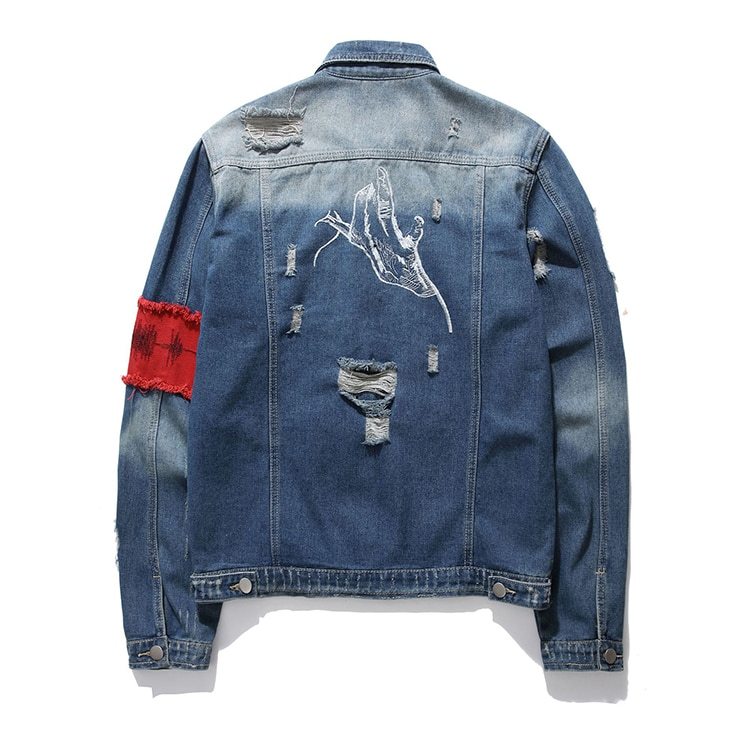 👕 Denim Jacket with Embroidery Design