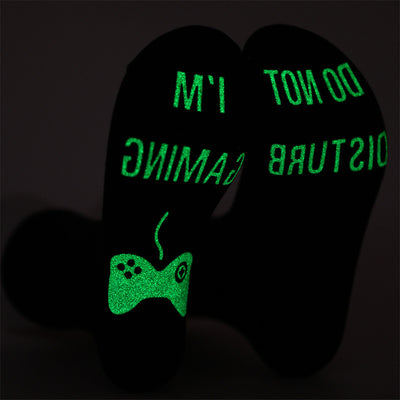 🧵 Men’s Pure Cotton Socks – Letter Print Mid-Calf Socks