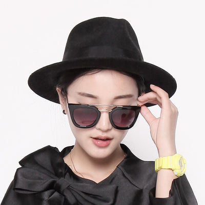 Ladies Woolen Jazz Hat – Elegant Bow Felt Hat for Winter, Spring & Autumn