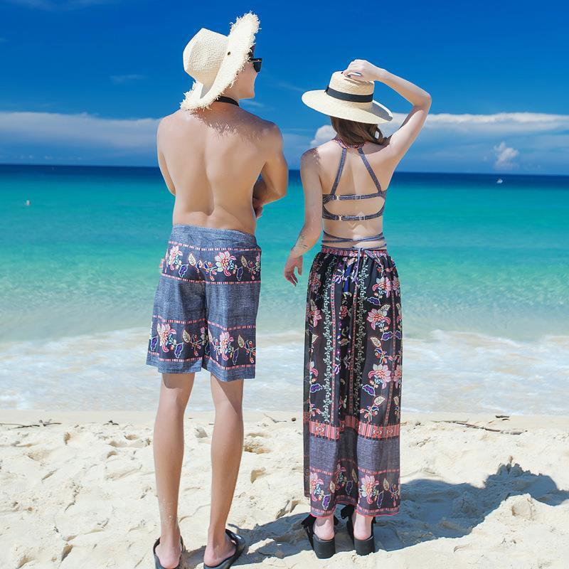 Sexy Vacation Couple Swimwear Suit – Matching Quick-Dry Swimsuit Set
