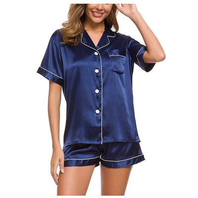 Ladies Pajamas Set – Soft Polyester Short Sleeve Nightwear