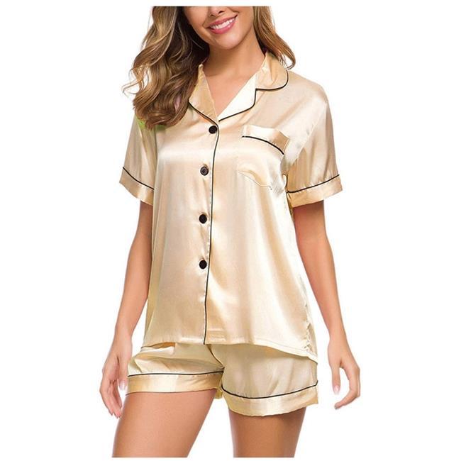Ladies Pajamas Set – Soft Polyester Short Sleeve Nightwear