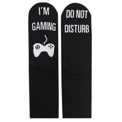 🧵 Men’s Pure Cotton Socks – Letter Print Mid-Calf Socks