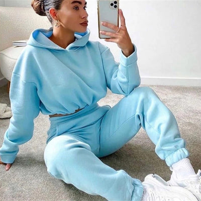 Jogging Suits for Women – 2-Piece Tracksuit with Hoodie & Long Pants