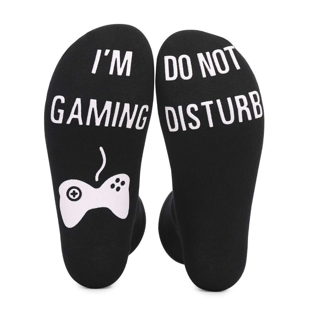 🧵 Men’s Pure Cotton Socks – Letter Print Mid-Calf Socks