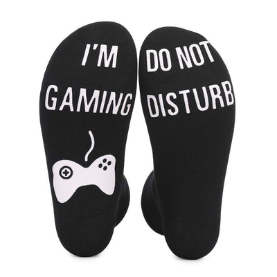 🧵 Men’s Pure Cotton Socks – Letter Print Mid-Calf Socks