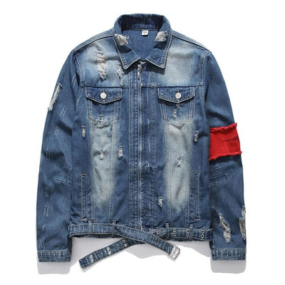 👕 Denim Jacket with Embroidery Design