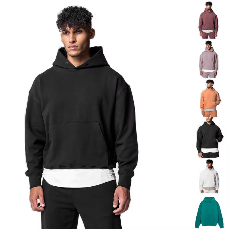 🏋️ Men’s Cotton Hoodies & Training Tracksuit Set – Pullover Hoodie with Pants