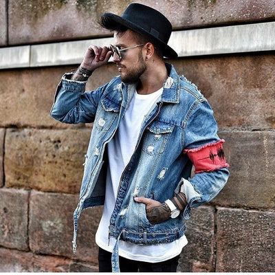 👕 Denim Jacket with Embroidery Design