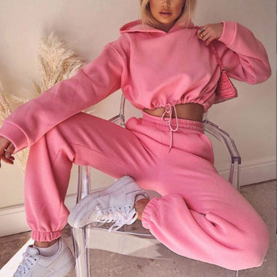 Jogging Suits for Women – 2-Piece Tracksuit with Hoodie & Long Pants