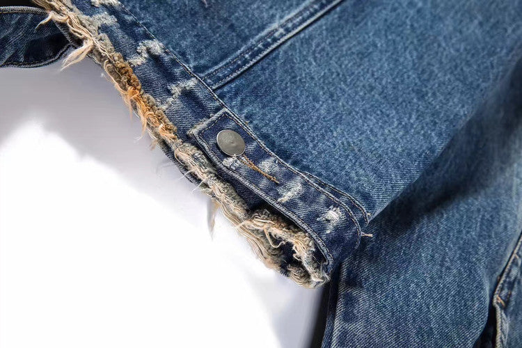 👕 Denim Jacket with Embroidery Design