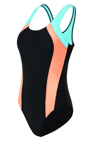 Women’s One Piece Swimsuit – Classic Black Nylon Swimwear
