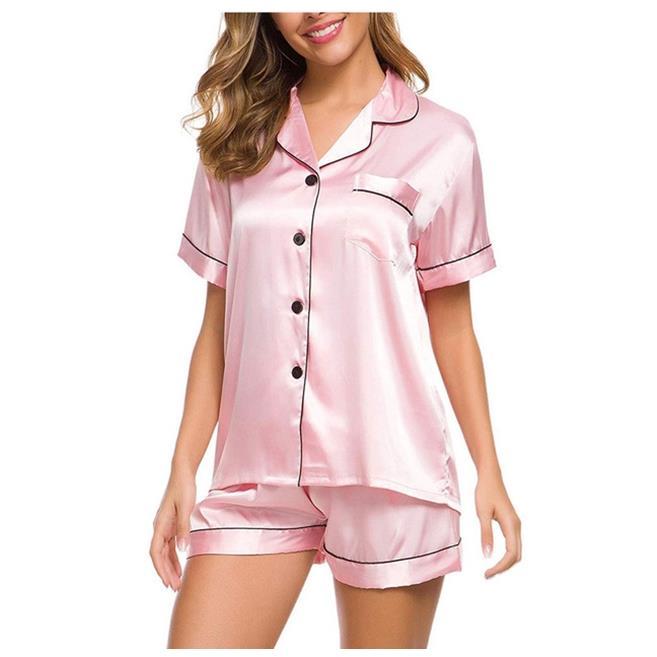 Ladies Pajamas Set – Soft Polyester Short Sleeve Nightwear