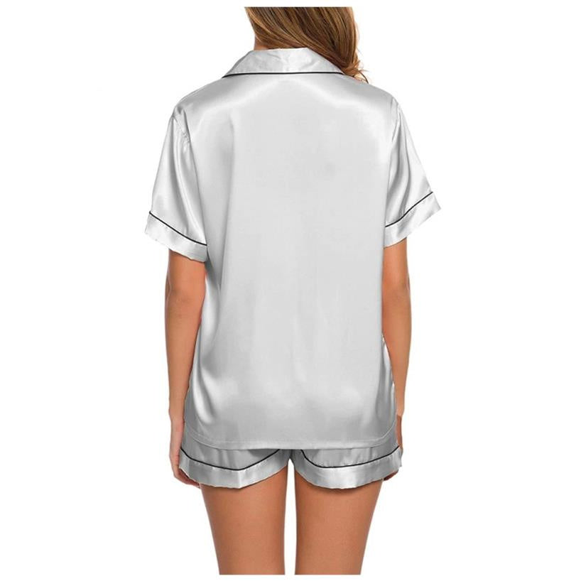 Ladies Pajamas Set – Soft Polyester Short Sleeve Nightwear